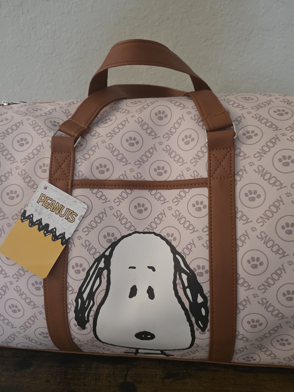 Peanuts Snoopy Pink Dog Travel Duffel Bag by Peanuts